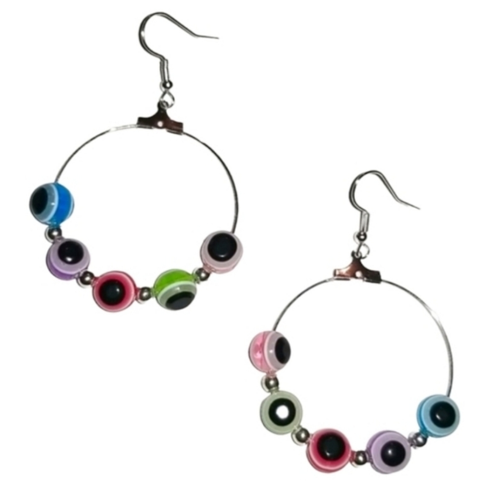 Handcrafted Evil Eye Hoop Earrings